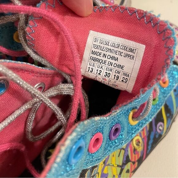 Skechers High Top Sneakers Rainbow Twinkle Toes - Girl's 13 - Picture 7 of 7